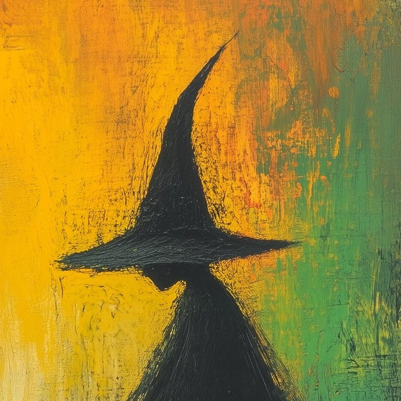 Cauldron Witch Halloween art print close-up detail