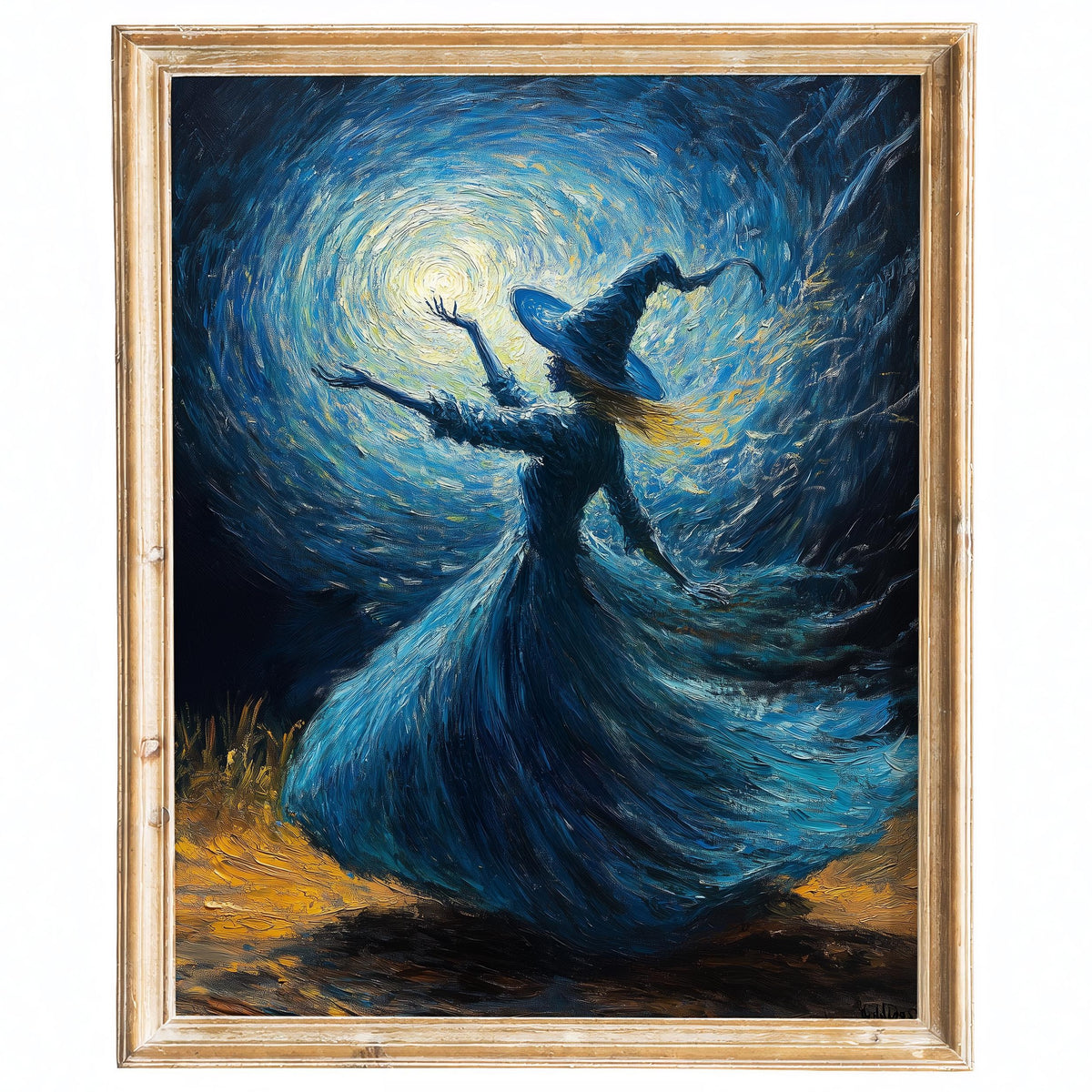 Spellcaster Witch Halloween art print framed