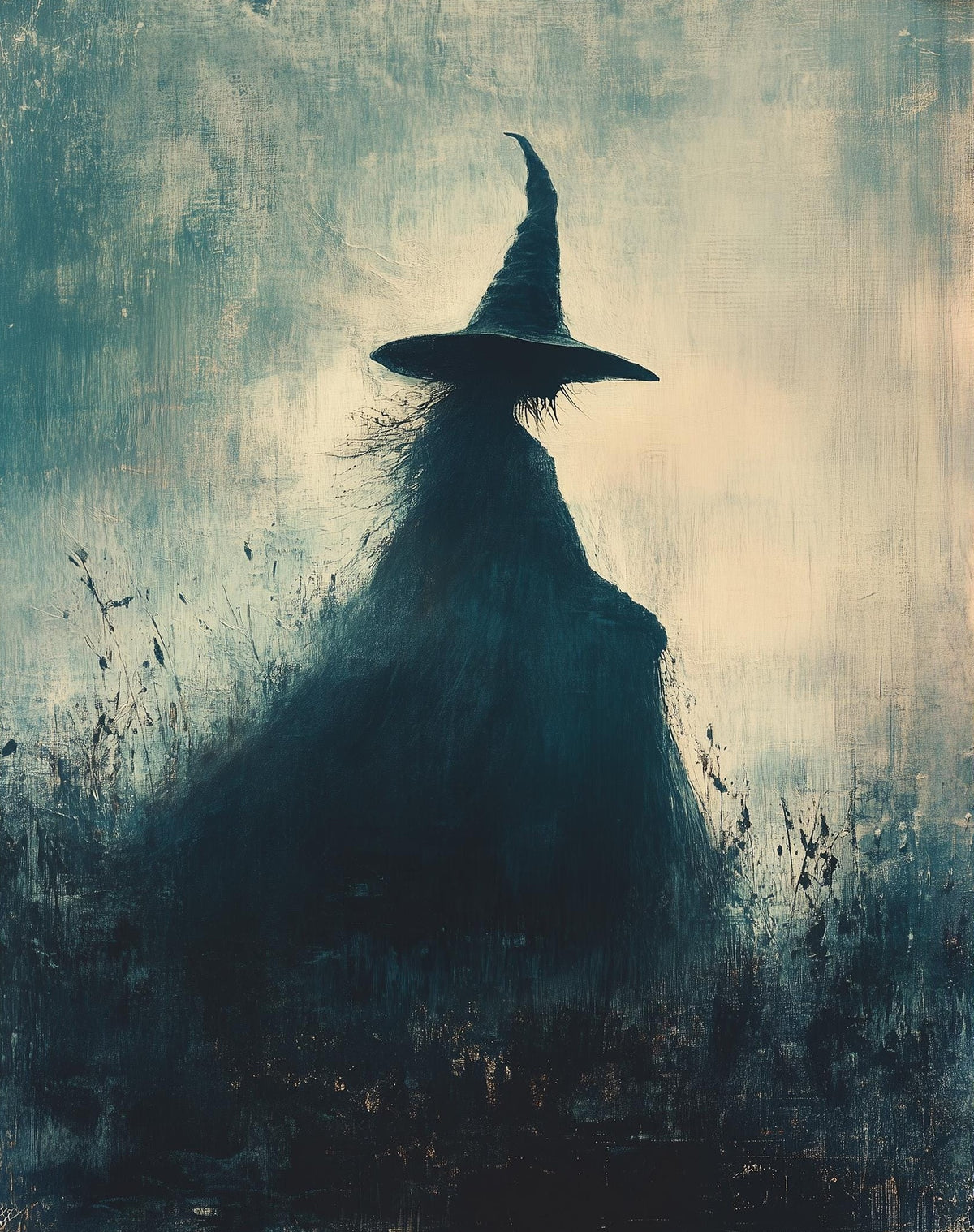 Misty Witch Halloween art print unframed, signed by Pattie Overcash