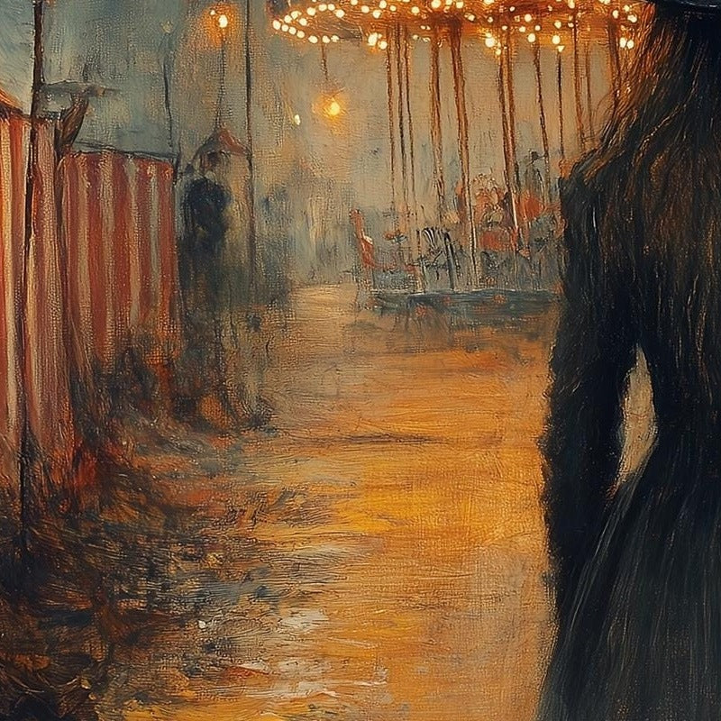 Carnival Witch Halloween art print close-up detail