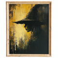 Golden Witch Profile Halloween art print framed