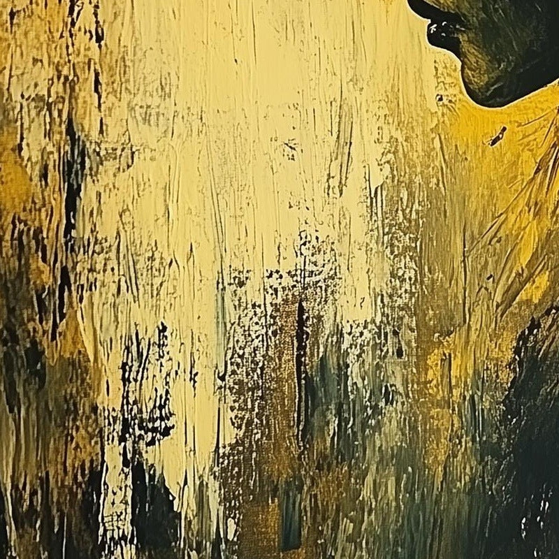 Golden Witch Profile Halloween art print close-up detail