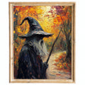 Autumn Path Witch Halloween art print framed