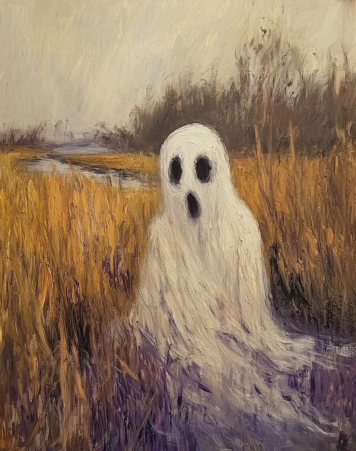 Marsh Ghost Halloween art print unframed, signed by Pattie Overcash