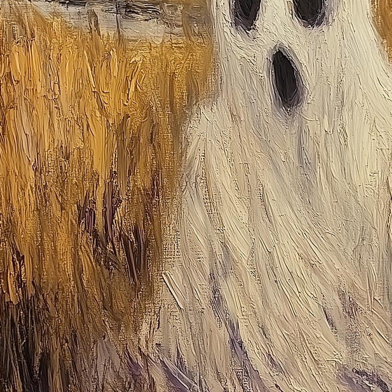 Marsh Ghost Halloween art print close-up detail