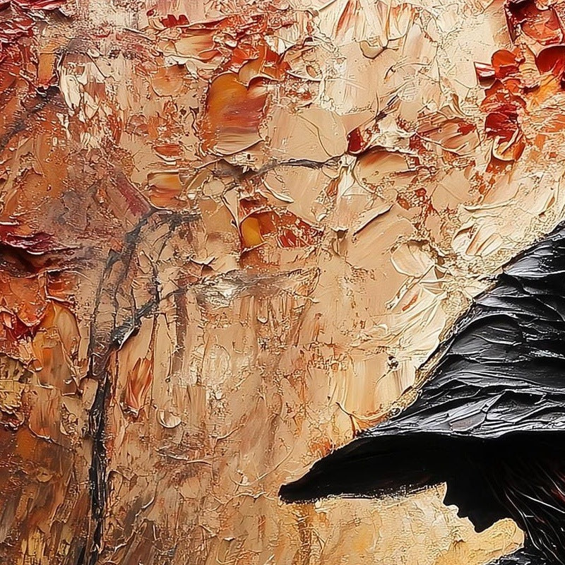 Red Forest Witch Halloween art print close-up detail