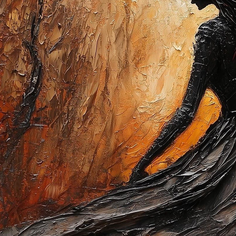 Red Forest Witch Halloween art print close-up detail