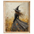 Windswept Witch Halloween art print framed