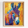 Colorful Donkey animal art print framed