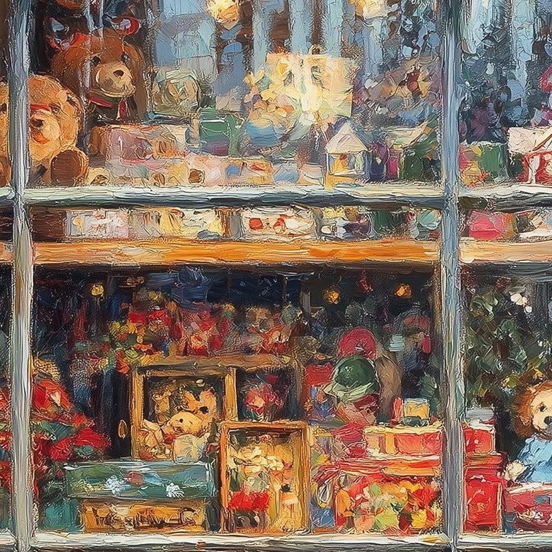 Toy Shop Christmas art print close-up detail