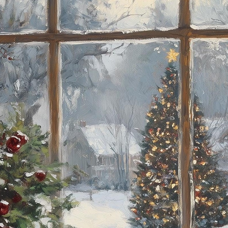 Christmas Tea Christmas art print close-up detail