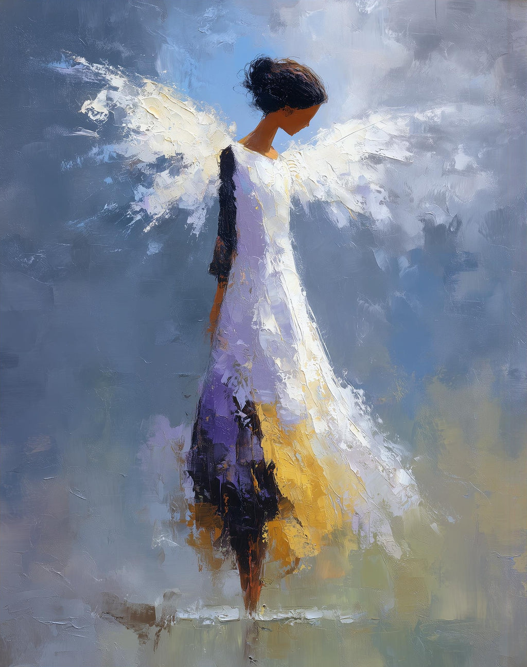 Serene Angel faith art print unframed, signed by Pattie Overcash