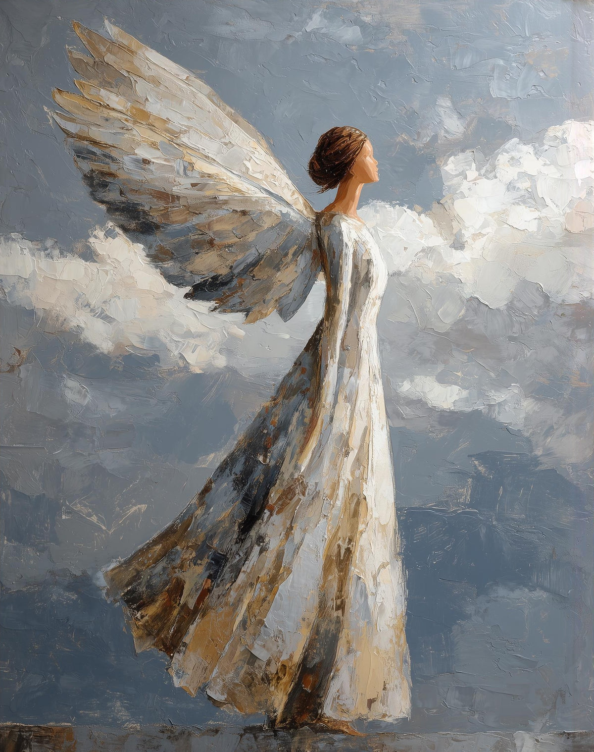 Heavenly Angel faith art print unframed, signed by Pattie Overcash