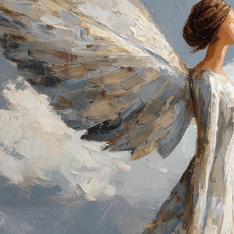 Heavenly Angel faith art print close-up detail