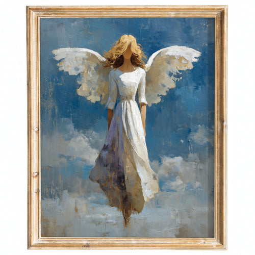 Angel Wings faith art print framed