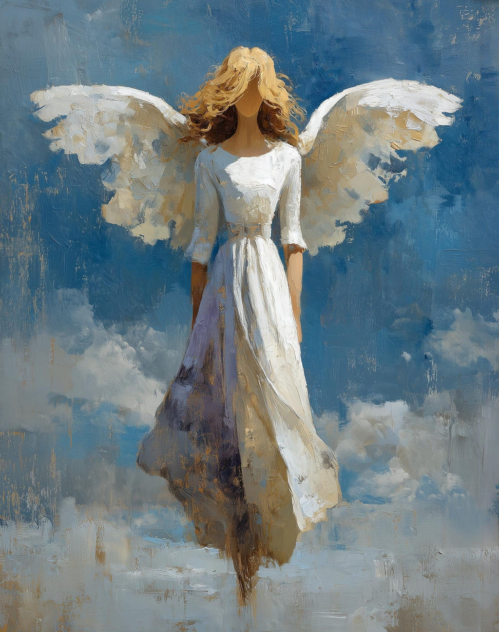 Angel Wings faith art print unframed, signed by Pattie Overcash