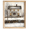 Folk Farmhouse Christmas art print framed