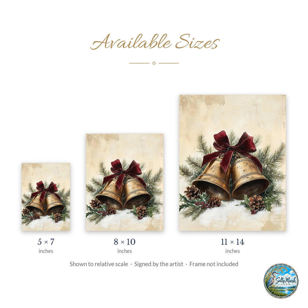 Brass Bells art print size guide: 5x7, 8x10 and 11x14
