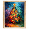 Abstract Tree Christmas art print framed