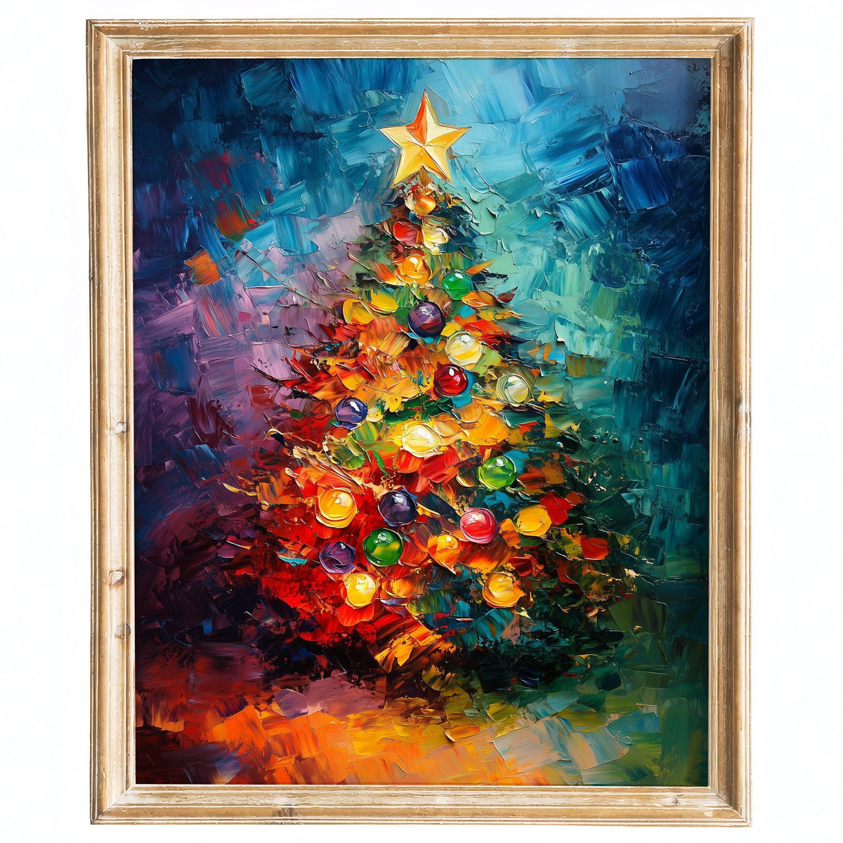 Abstract Tree Christmas art print framed