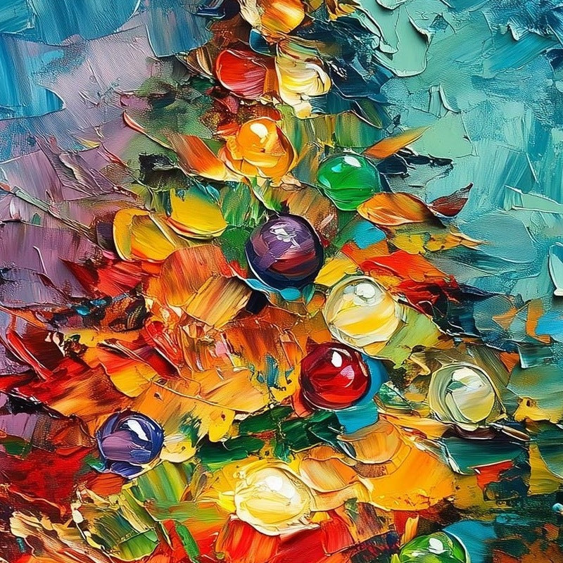 Abstract Tree Christmas art print close-up detail