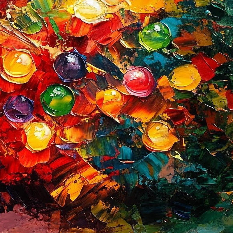 Abstract Tree Christmas art print close-up detail