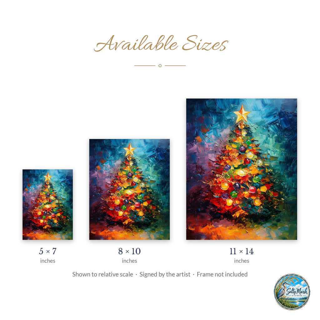 Abstract Tree art print size guide: 5x7, 8x10 and 11x14