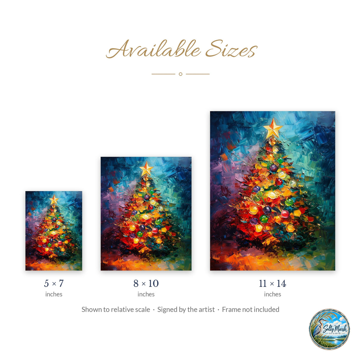 Abstract Tree art print size guide: 5x7, 8x10 and 11x14