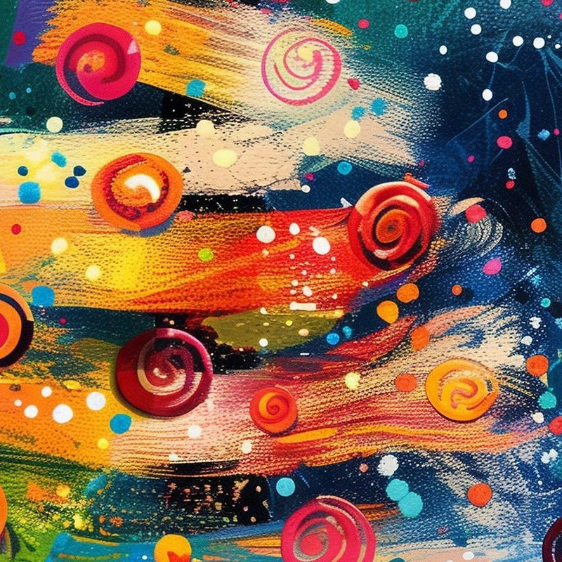 Color Pop Tree Christmas art print close-up detail