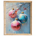 Pastel Ornaments Christmas art print framed