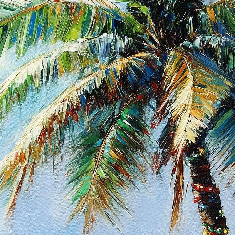 Palm Gifts Christmas art print close-up detail