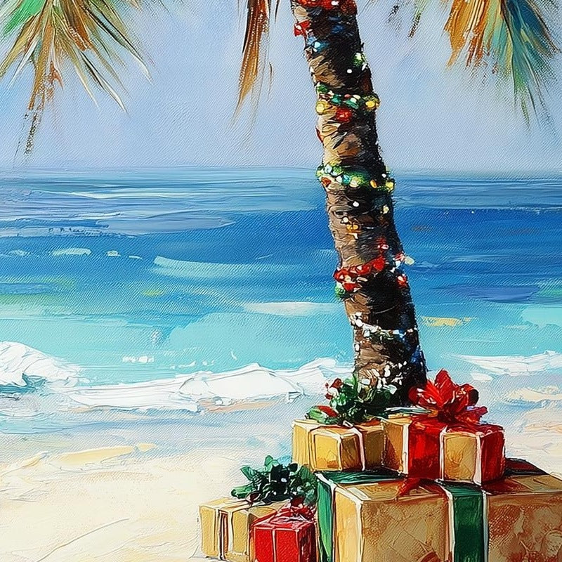 Palm Gifts Christmas art print close-up detail
