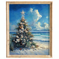 Coastal Tree Christmas art print framed