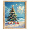 Beach Tree Christmas art print framed