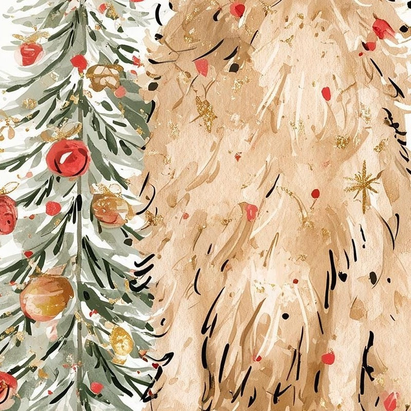 Golden Mom Christmas art print close-up detail