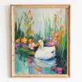 Duck Pond animal art print framed