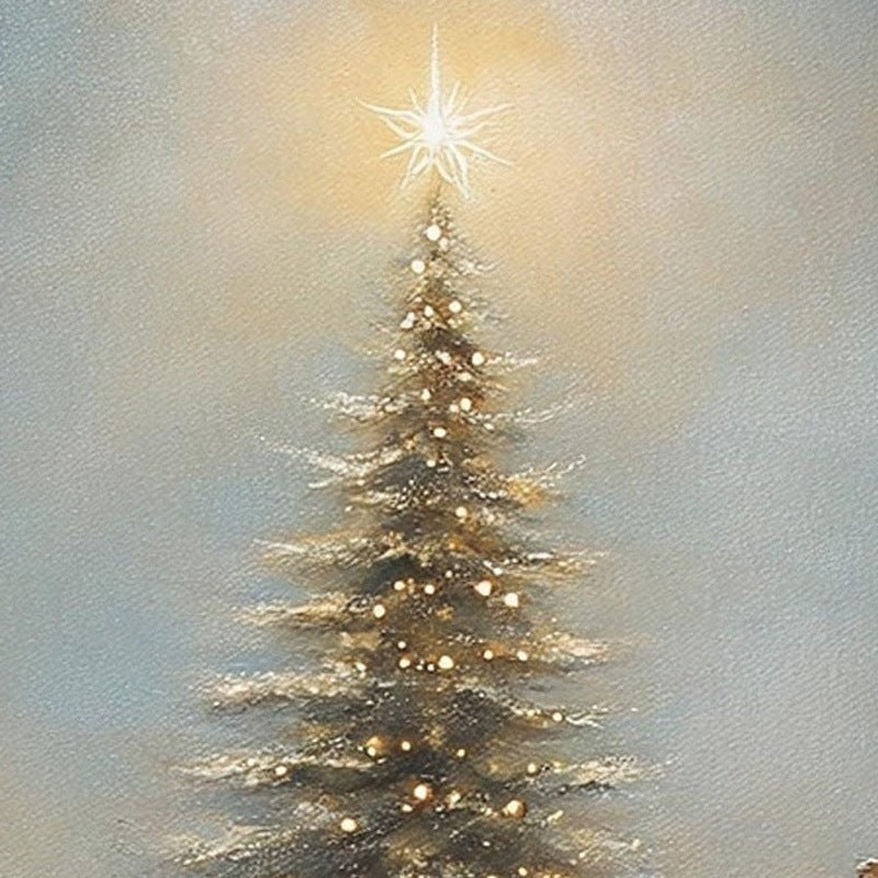 Glowing Tree Christmas art print close-up detail