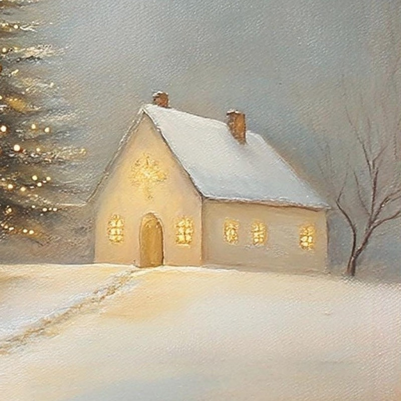 Glowing Tree Christmas art print close-up detail