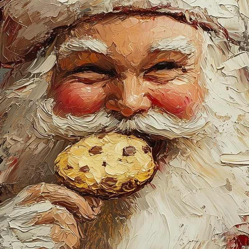 Santa Cookies Christmas art print close-up detail