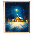 Country Church Christmas art print framed