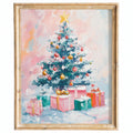 Pastel Tree Christmas art print framed