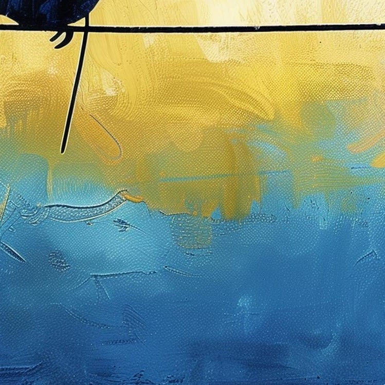 Birds on Wire animal art print close-up detail
