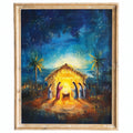 Starry Nativity Christmas art print framed