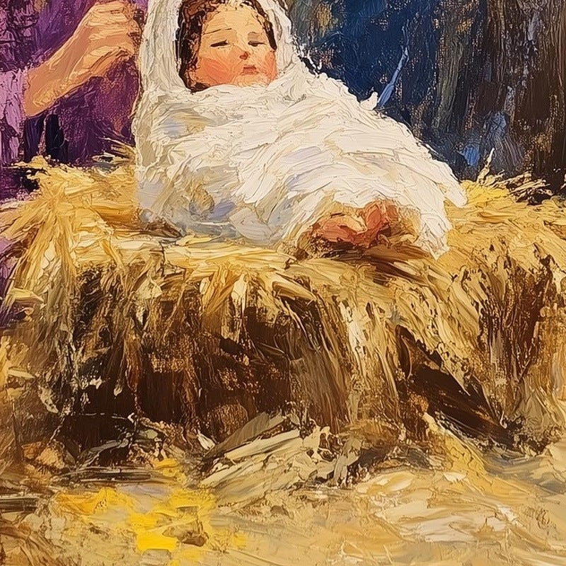 Holy Family Christmas art print close-up detail