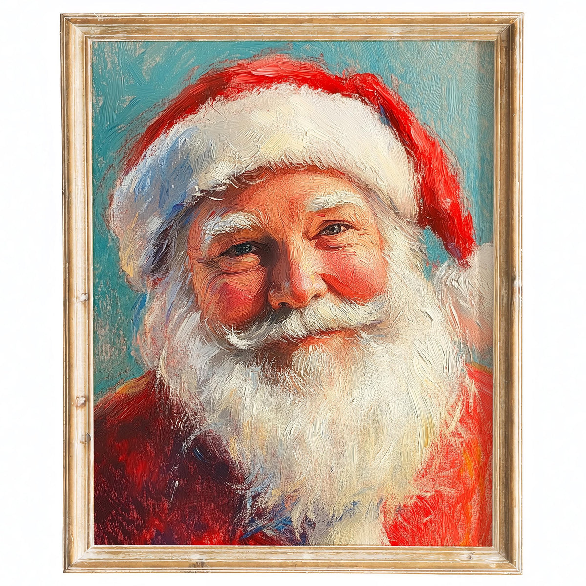 Santa Portrait Christmas art print framed