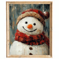 Plaid Snowman Christmas art print framed